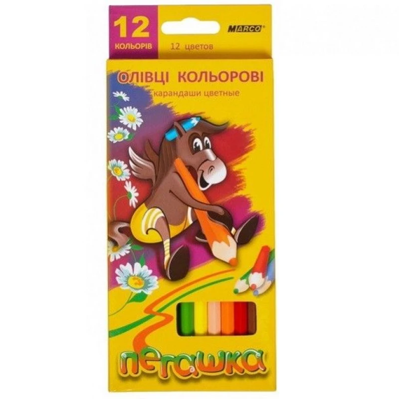 Олівці кольорові Marco Пегашка 12 кольорів 1010-12CB