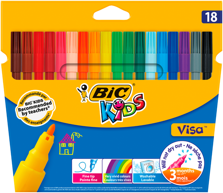 Фломастери BiC 18 кольорів Kids Visa bc888681