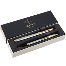 Набір Parker IM 17 Brushed Metal GT RB+BP в подарунковій упаковці DUOSETS 22 292b19. Фото 2