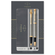 Набір Parker IM 17 Brushed Metal GT RB+BP в подарунковій упаковці DUOSETS 22 292b19