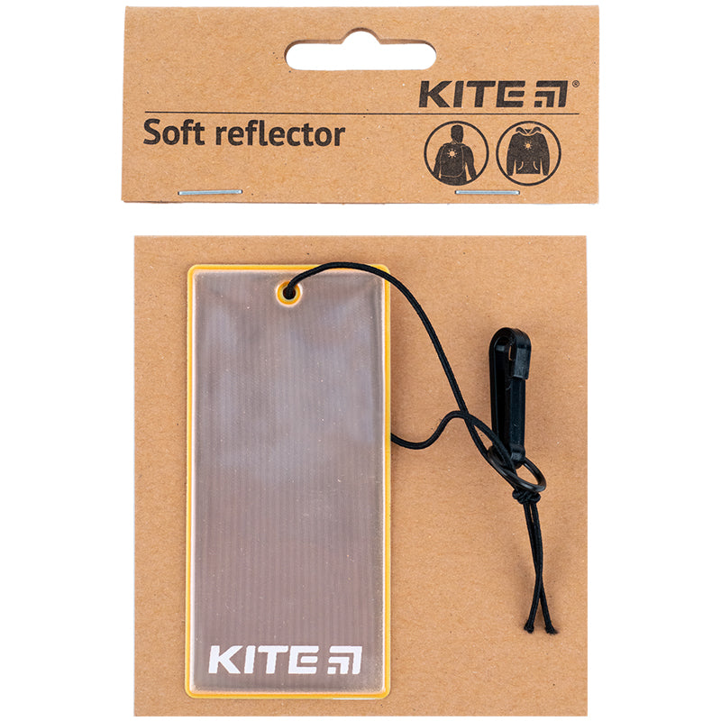 Підвіска м'яка світловідбиваюча Kite K23-109-2, прямокутна, персикова