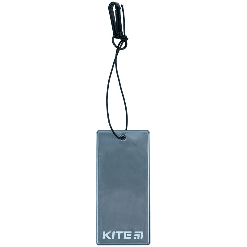 Підвіска м'яка світловідбиваюча Kite K23-109-1, прямокутна, темно-сіра. Фото 2