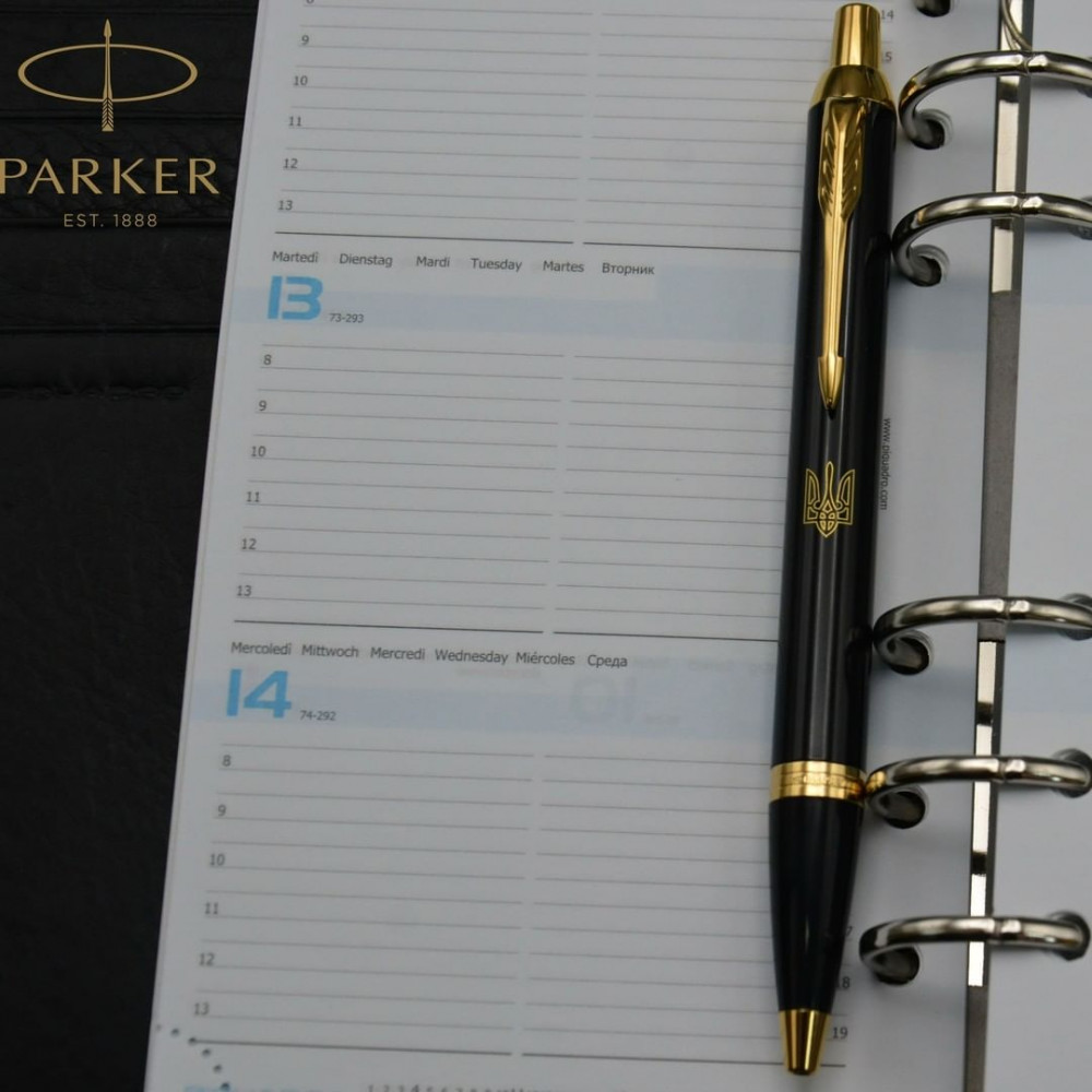 Ручка Parker IM 17 Black GT BP Тризуб прозорий кулькова 22032_T010y. Фото 4