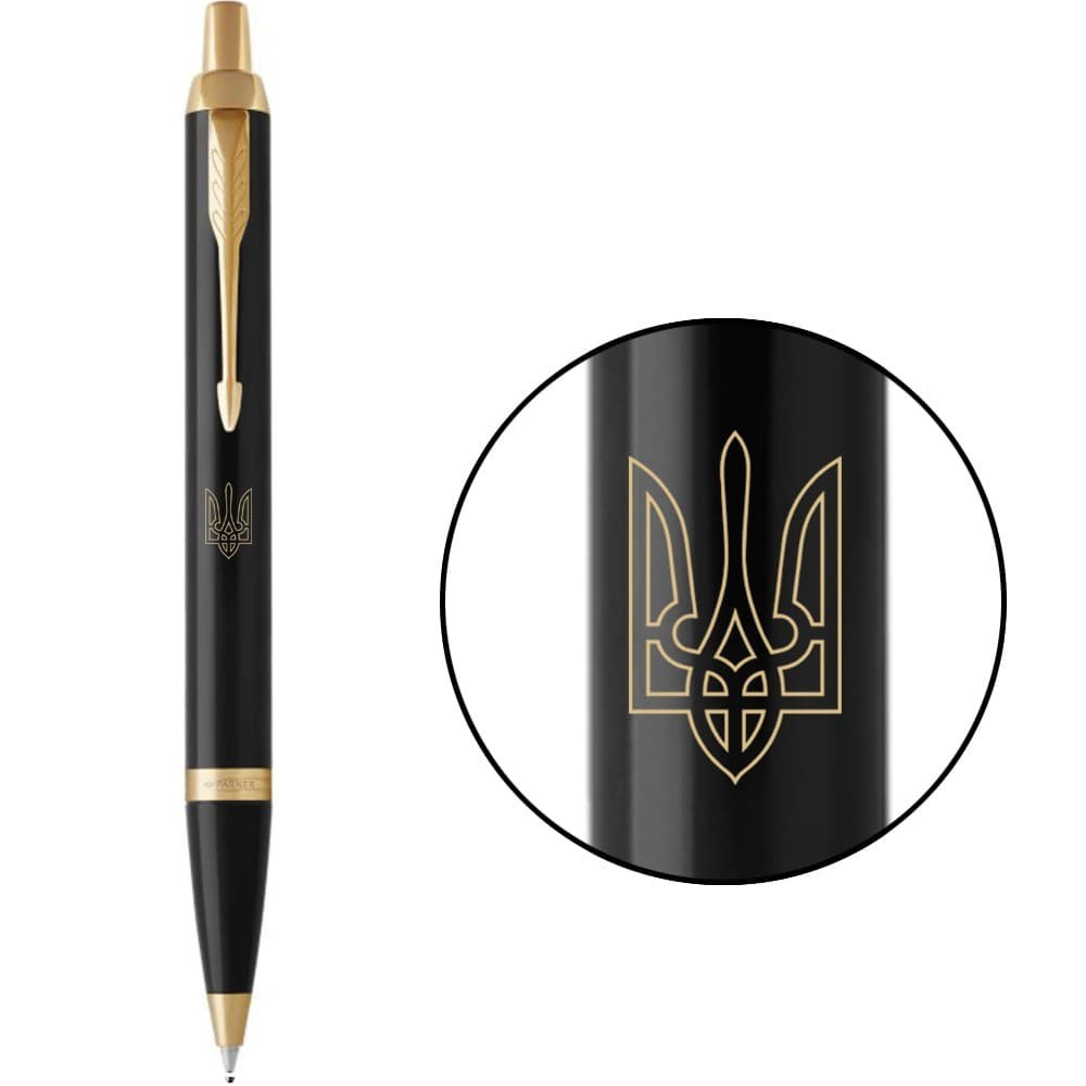 Ручка Parker IM 17 Black GT BP Тризуб прозорий кулькова 22032_T010y