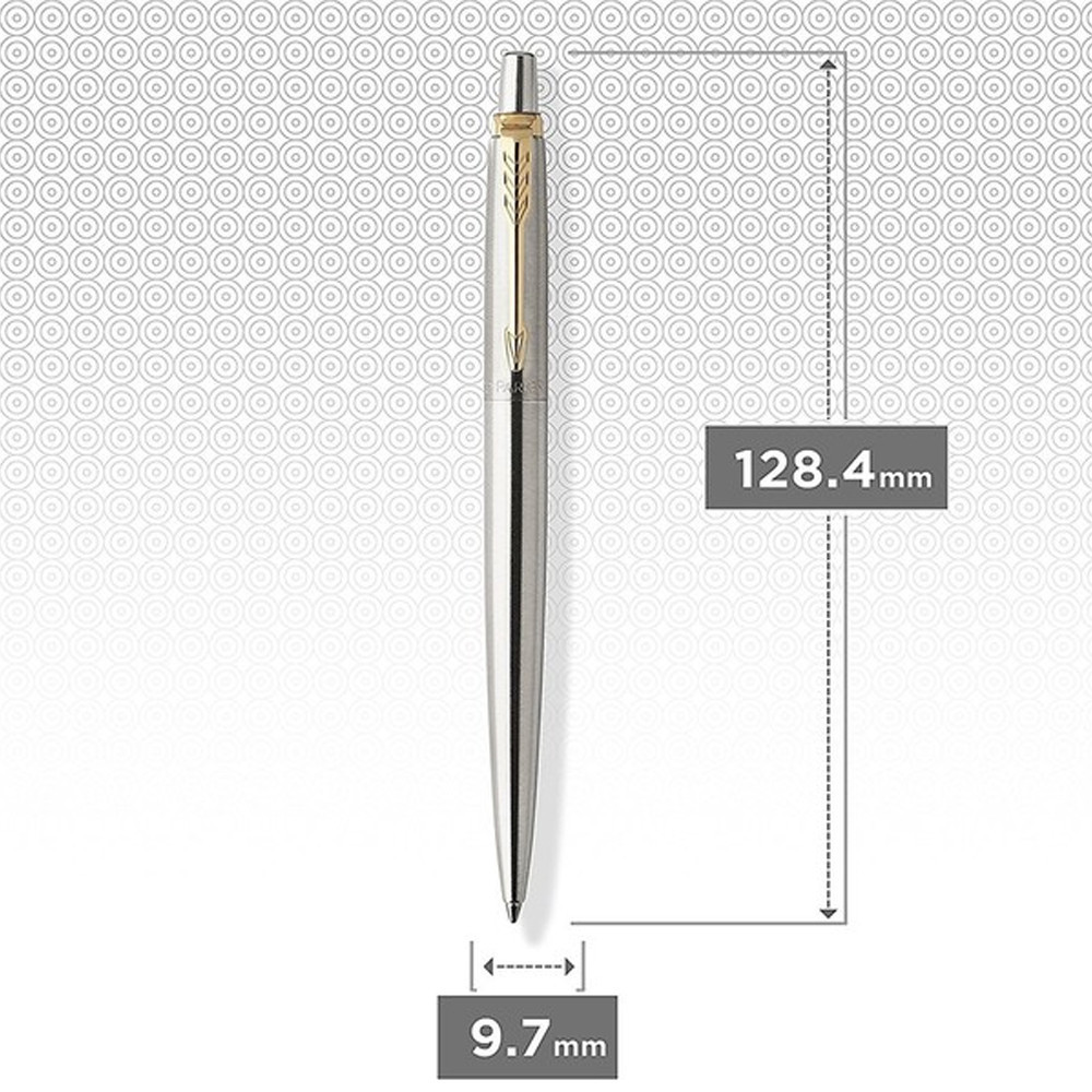 Ручка Parker Jotter Ukraine сталь з позолотою кулькова Герб України синьо-жовтий 16032_T005c. Фото 3