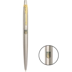 Ручка Parker Jotter Ukraine сталь з позолотою кулькова Герб України синьо-жовтий 16032_T005c