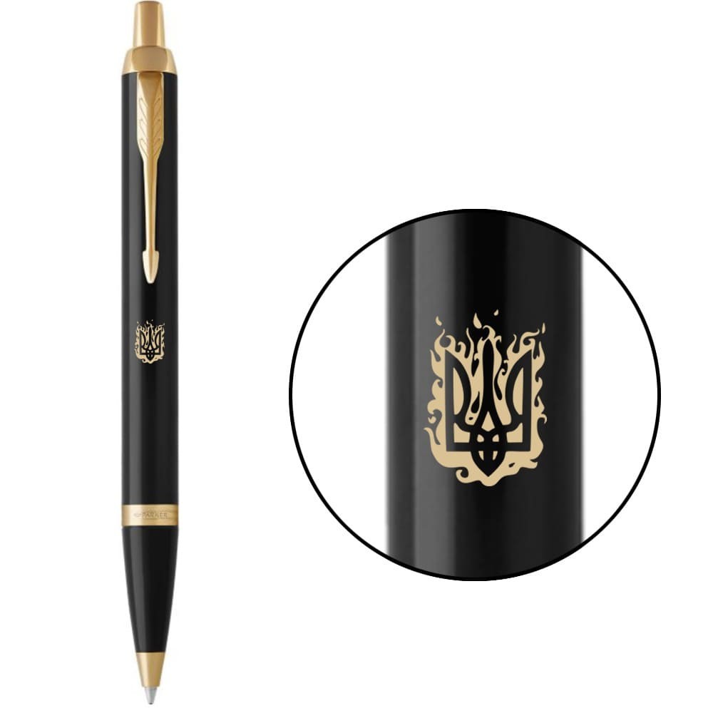 Ручка Parker IM 17 Black GT BP Вогняний Тризуб кулькова 22032_T031y