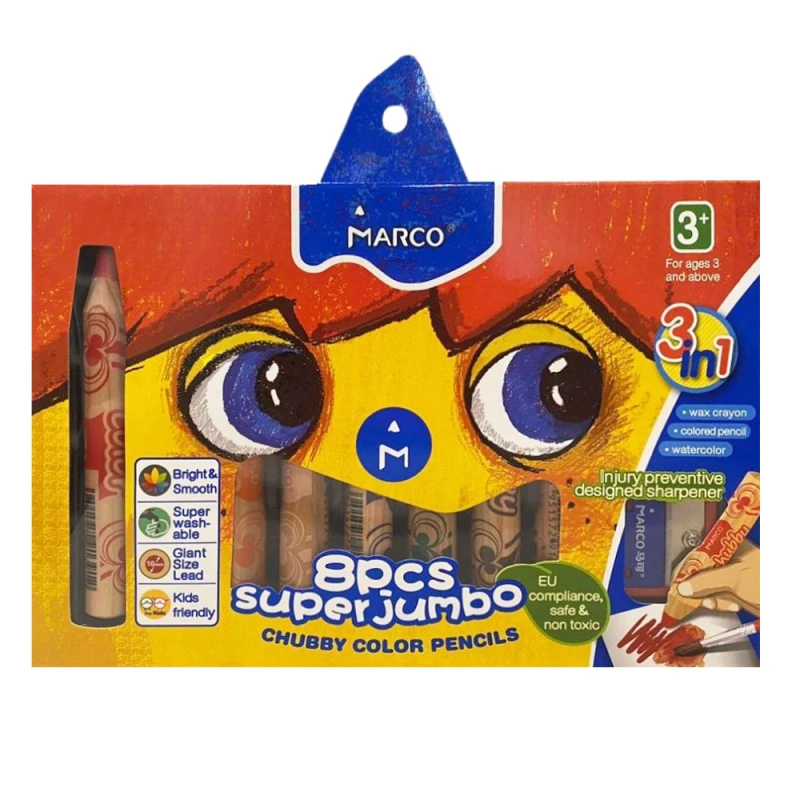 Олівці кольорові Marco Chubby color 8 кольорів Jumbo акварельні 1800-8CB