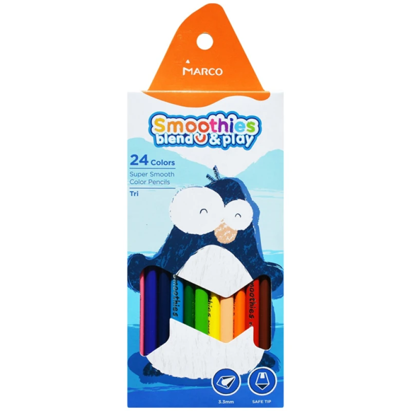 Олівці кольорові трикутні Marco Smoothies 24 кольори 2150-24CB