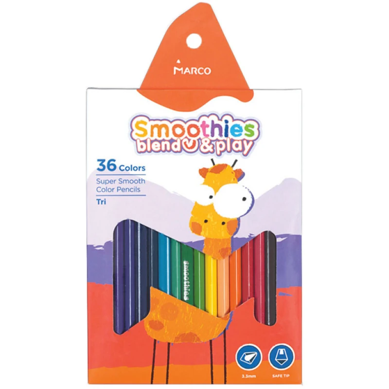Олівці кольорові трикутні Marco Smoothies 36 кольорів 2150-36CB