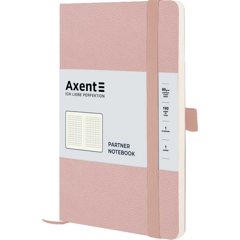 Книга записна Axent Partner Soft Skin 8616-24-A, A5-, 125x195 мм, 96 аркушів, клітинка, гнучка обкладинка, пудрова