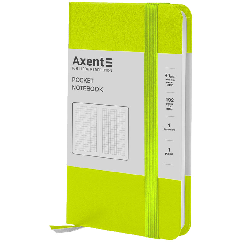 Книга записна Axent Partner 8301-60-A, A6-, 90x150 мм, 96 аркушів, клітинка, тверда обкладинка, лимонна. Фото 2