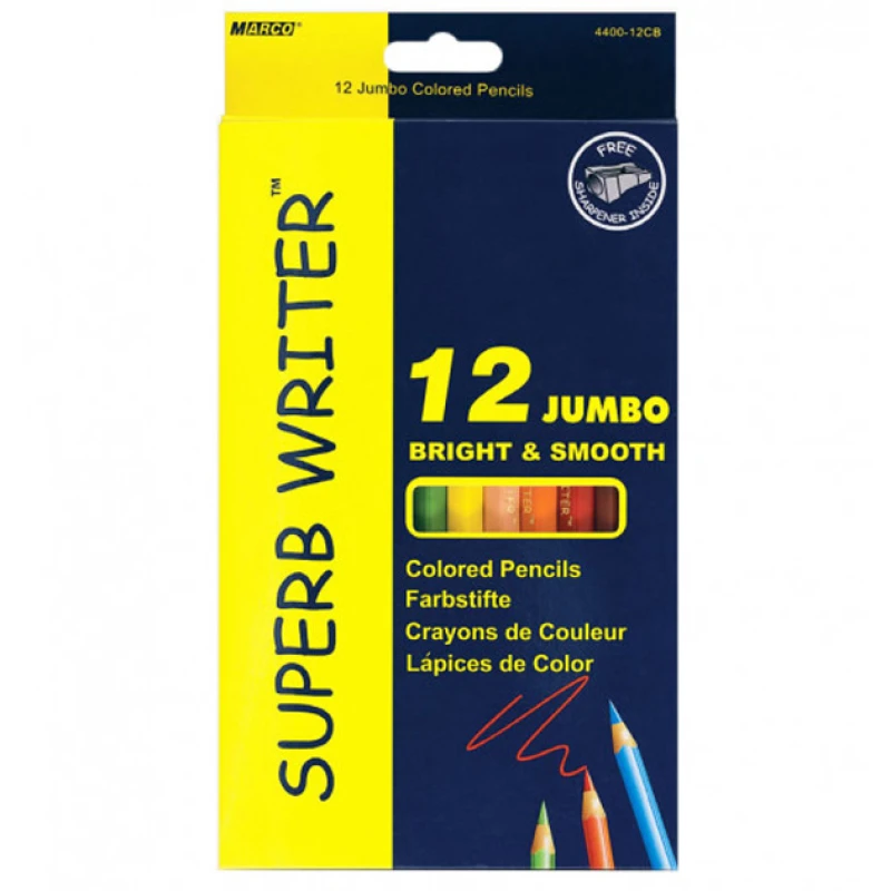Олівці кольорові Marco Superb Writer Jumbo 12 кольорів товсті 4400-12CB