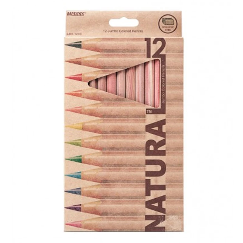Олівці кольорові Marco Natural Jumbo 12 кольорів 6400-12