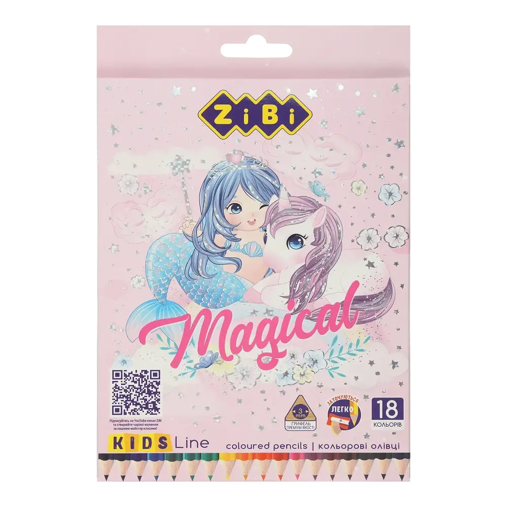 Олівці кольорові ZiBi KIDS Line Magic 18 кольорів ZB.2449
