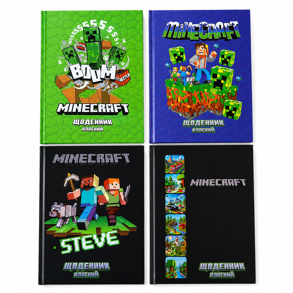 Щоденник шкільний Polly Minecraft, тверда обкладинка, мікс дизайнів 00-00024533