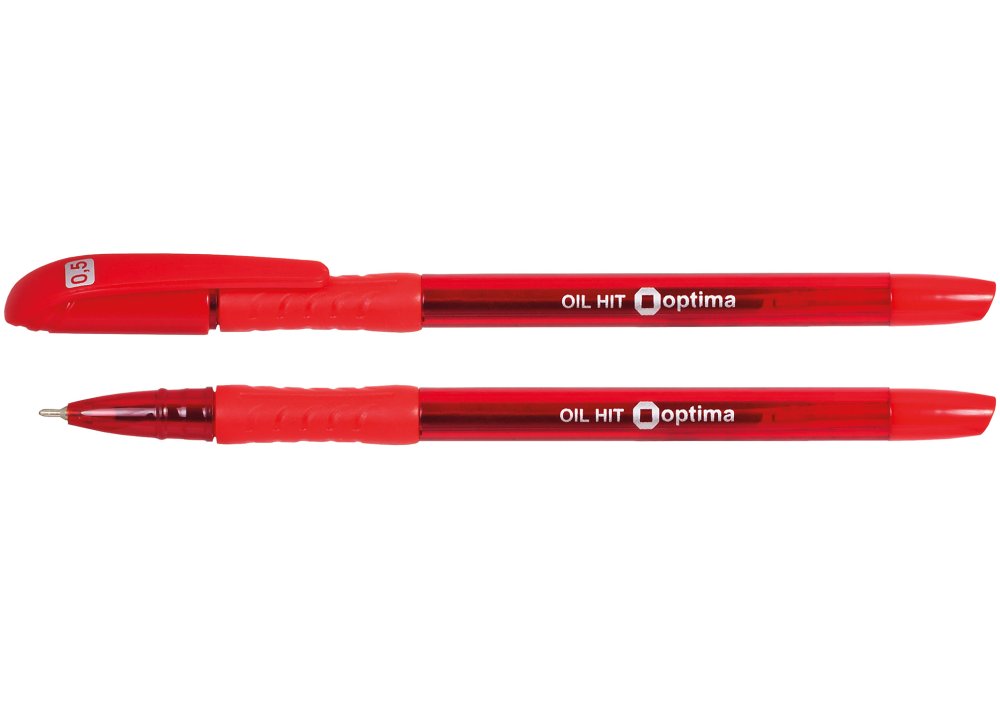 Ручка Optima кулькова Oil HIT Pro червона O15630-03