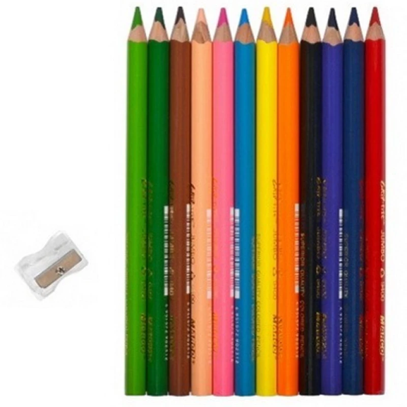Олівці трикутні Marco Grip-Rite Jumbo 12 кольорів 9400-12CB. Фото 2