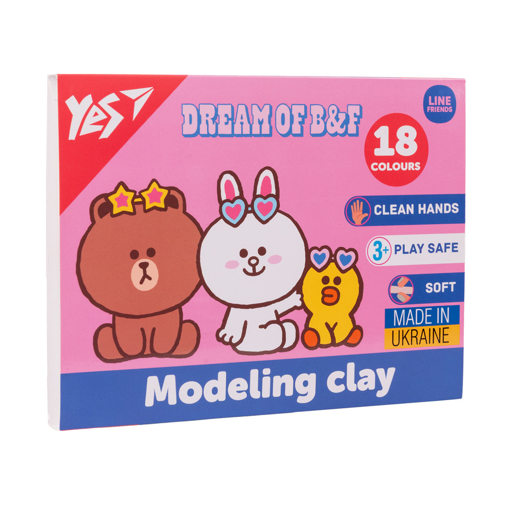 Пластилін Yes Line Friends 18 кольорів 360 г 540679