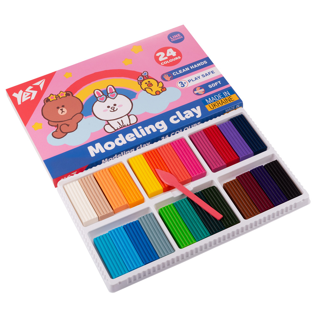 Пластилін Yes Line Friends 24  кольори 480 г 540683. Фото 2