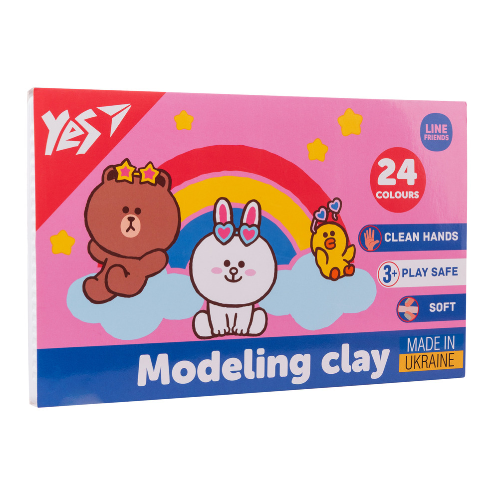 Пластилін Yes Line Friends 24  кольори 480 г 540683