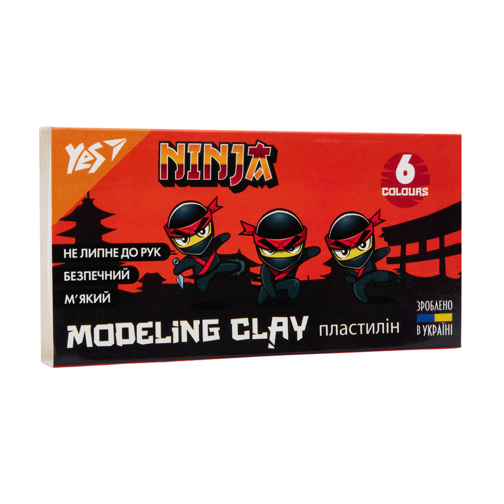 Пластилін Yes Ninja 6 кольорів 120 г 540624