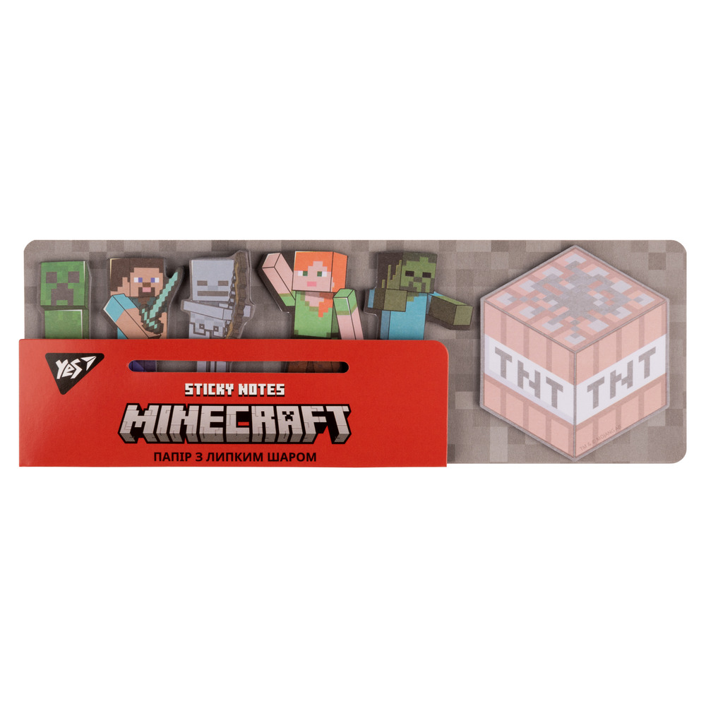 Папір з липким шаром YES в наборі 120 аркушів (6х20) Minecraft 170324