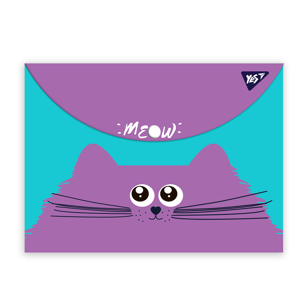 Папка-конверт на кнопці Yes А4 Kittycon 491999