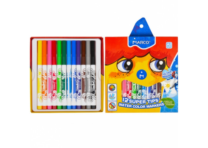 Фломастери Marco 12 кольорів Super Washable 1630-12CB. Фото 2
