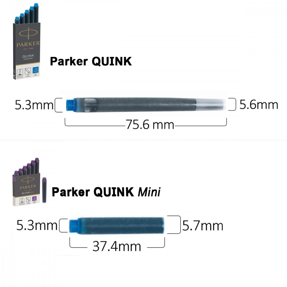 Картриджі Parker Quink чорні великі (5 штук) 11 410BK. Фото 3