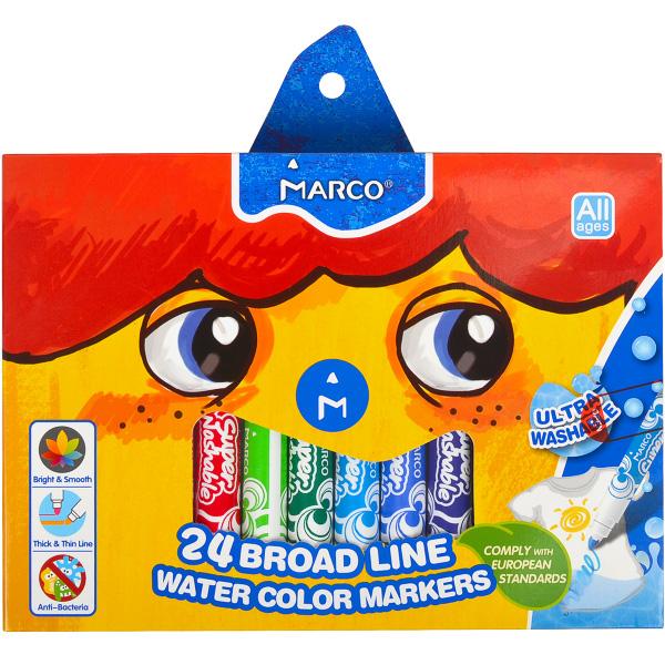 Фломастери Marco 24 кольори Super Washable Jumbo 1632-24CB