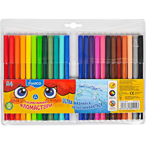 Фломастери Marco  24 кольори Super Washable 1690-24