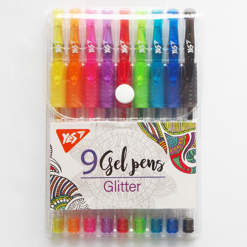 Набір гелевих ручок Yes Glitter 9 штук 420431