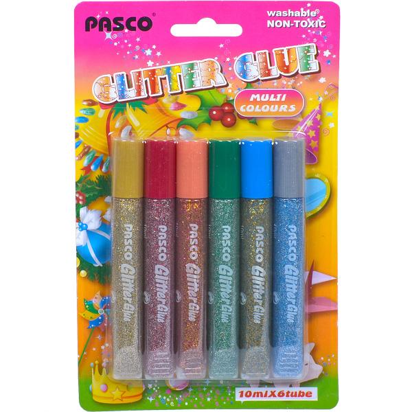 Клей з блискітками Pasco 10 мл на блістері 6 шт multi colors  F-019-07