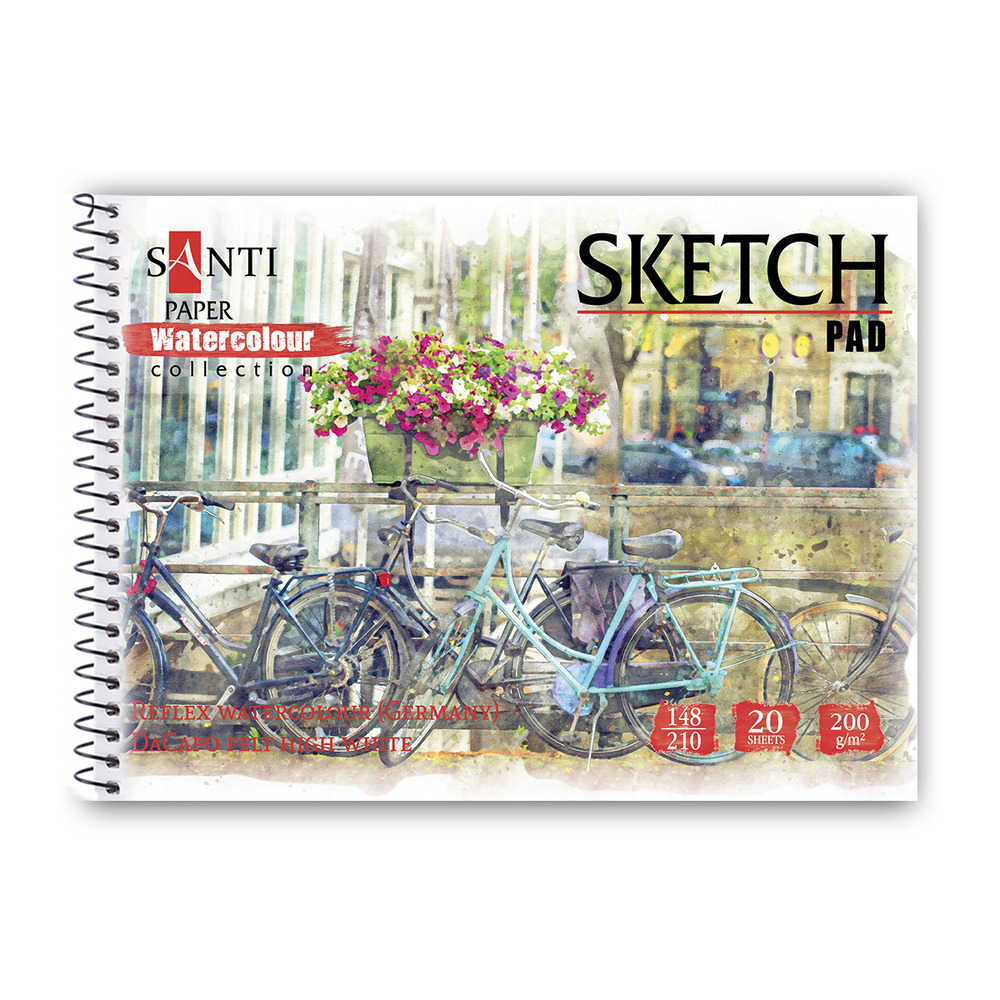Альбом для акварелі SANTI City А5 Paper Watercolour Collection 20 аркушів 130506