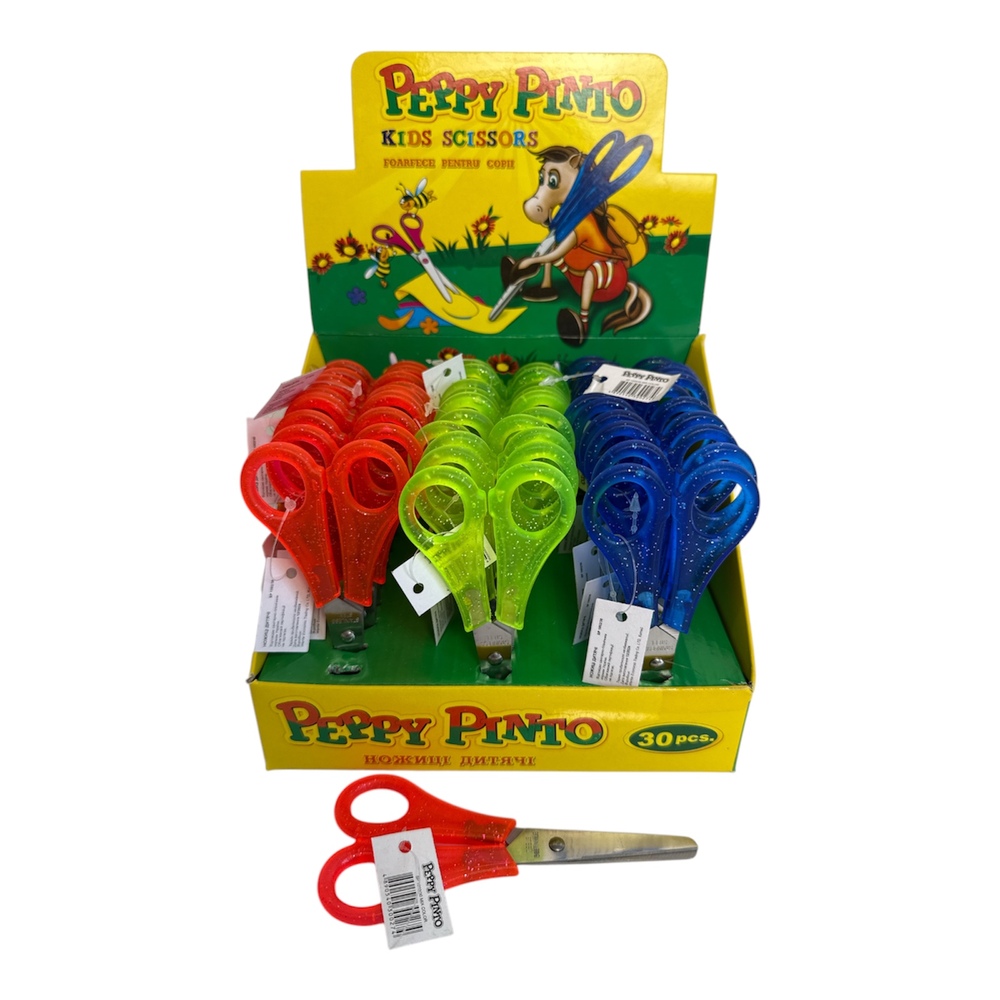 Ножиці дитячі Peppy Pinto в дисплеї 30 шт розмір 13,5см 1002/30SP