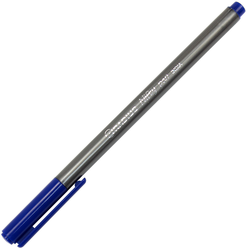 Ручка масляна Radius Nifty grey metalic синя (50 шт)