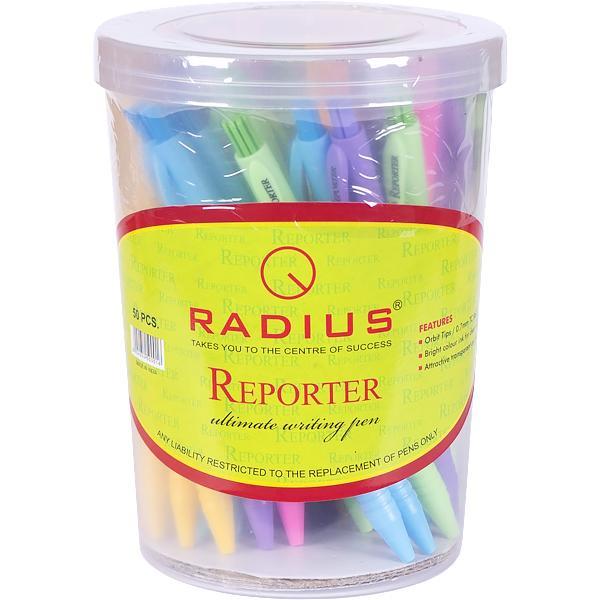Ручка сляна Radius Reporter автоматична різнокольоровий корпус в банці синя (50 шт). Фото 3