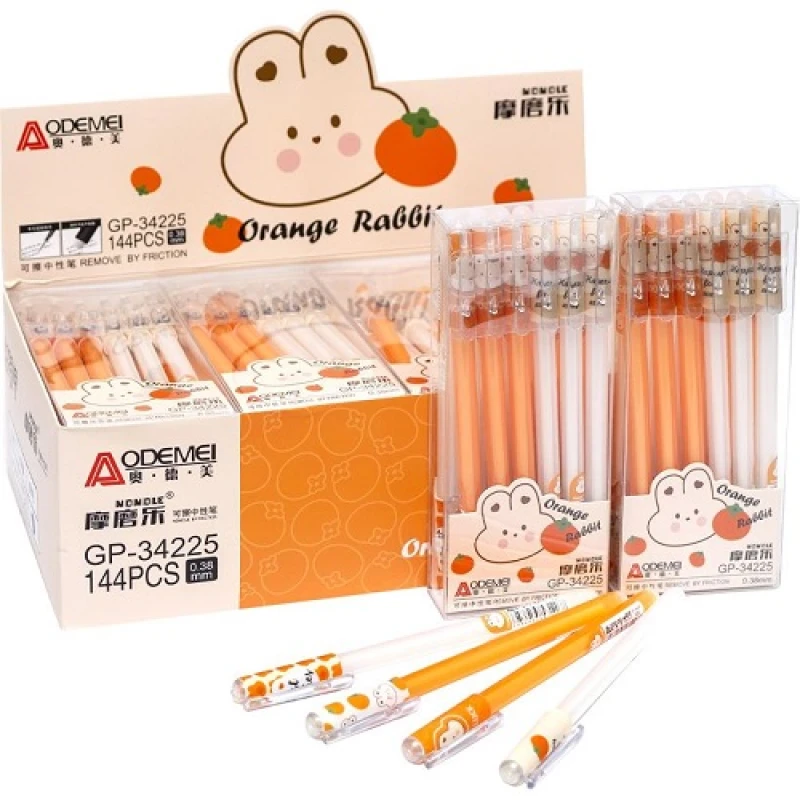 Ручка Aodemei гелева пиши-стирай синя 0,5 мм Orange rabbit (12шт/уп) GP-34225