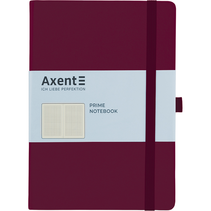 Книга записна Axent Partner Prime 8305-46-A, A5, 145x210 мм, 96 аркушів, клітинка, тверда обкладинка, винна