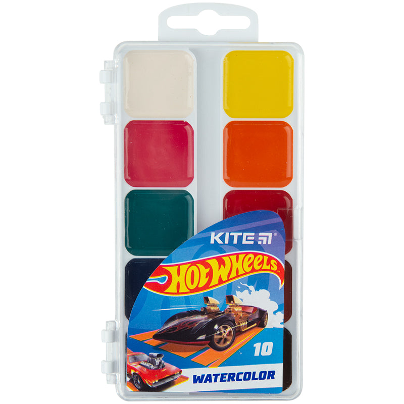 Фарби акварельні Kite Hot Wheels 10 кольорів HW23-060