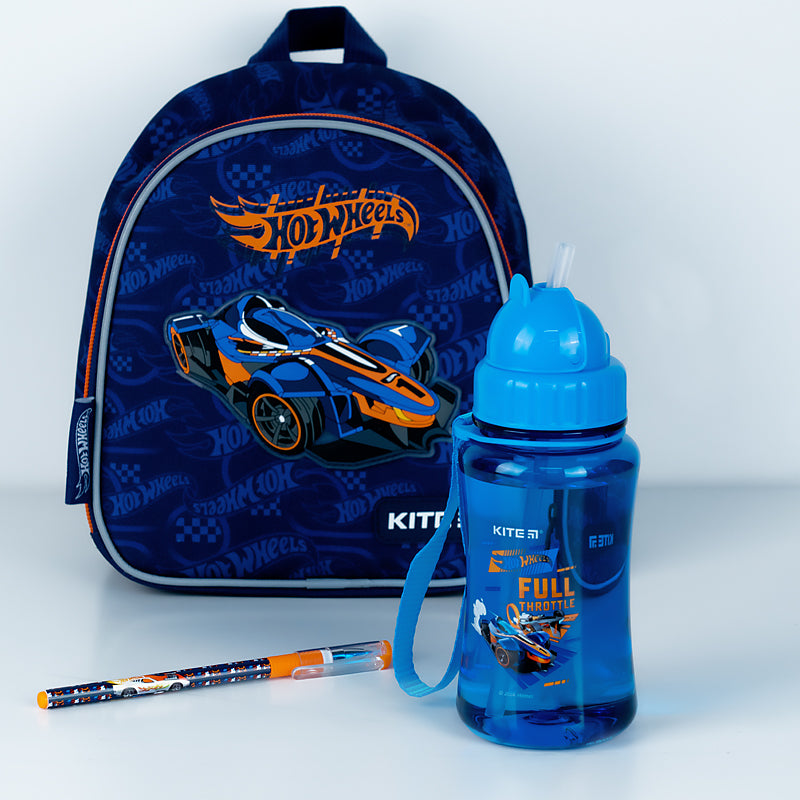 Пляшечка для води Kite Hot Wheels HW24-399, 350 мл, синя. Фото 5