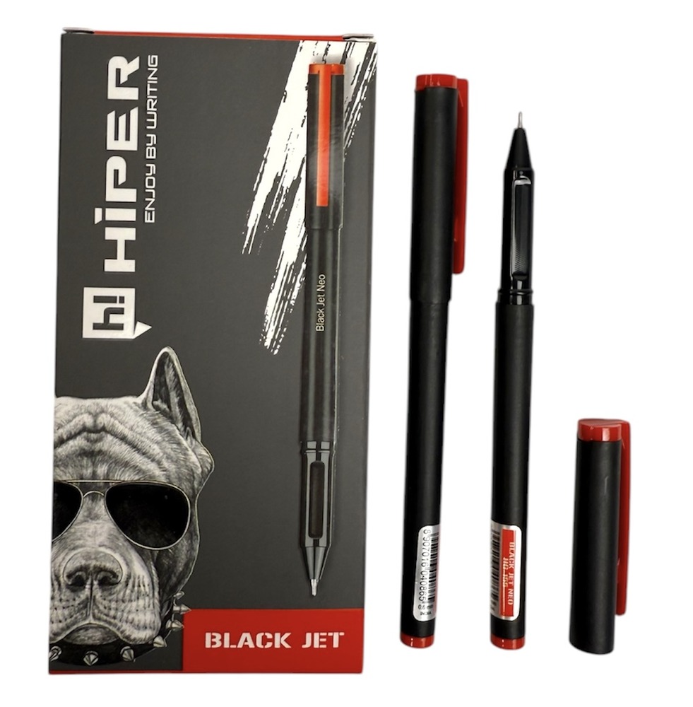 Ручка Hiper гелева Black Jet GEL 1.0mm (червона)	 HG-155