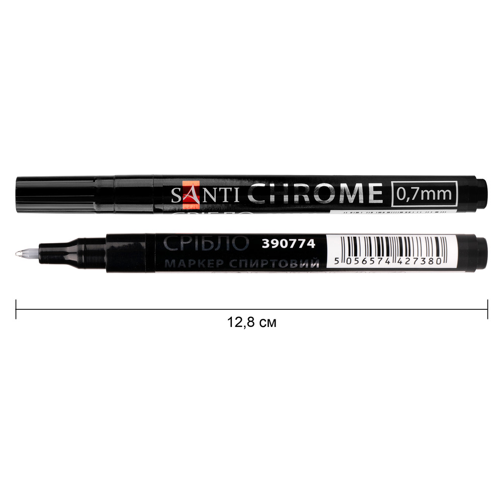 Маркер дзеркальний SANTI Chrome 0,7 мм срібло 390774