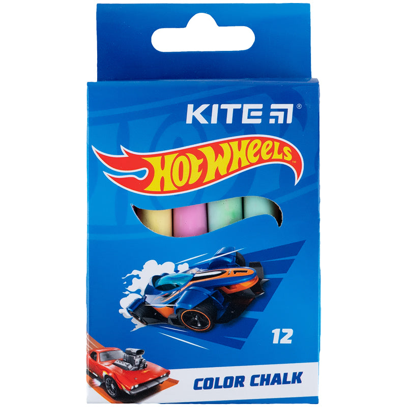 Крейда кольорова Kite Hot Wheels 12 штук HW24-075