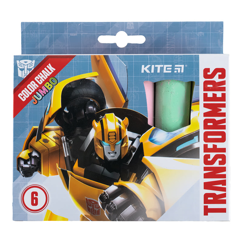 Крейда кольорова Kite Jumbo Transformers 6 кольорів TF24-073