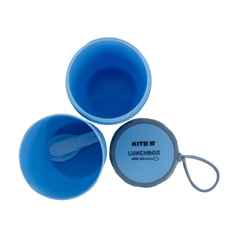 Ланчбокс круглий Kite K23-187-2, 450 мл, блакитний. Фото 3