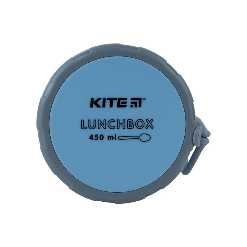 Ланчбокс круглий Kite K23-187-2, 450 мл, блакитний. Фото 8