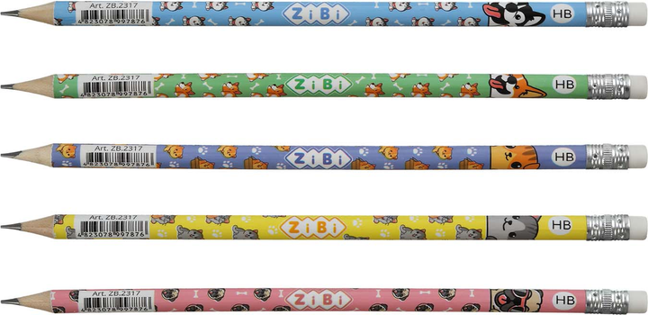 Олівець графітовий Zibi PETS HB з гумкою ZB.2317. Фото 2