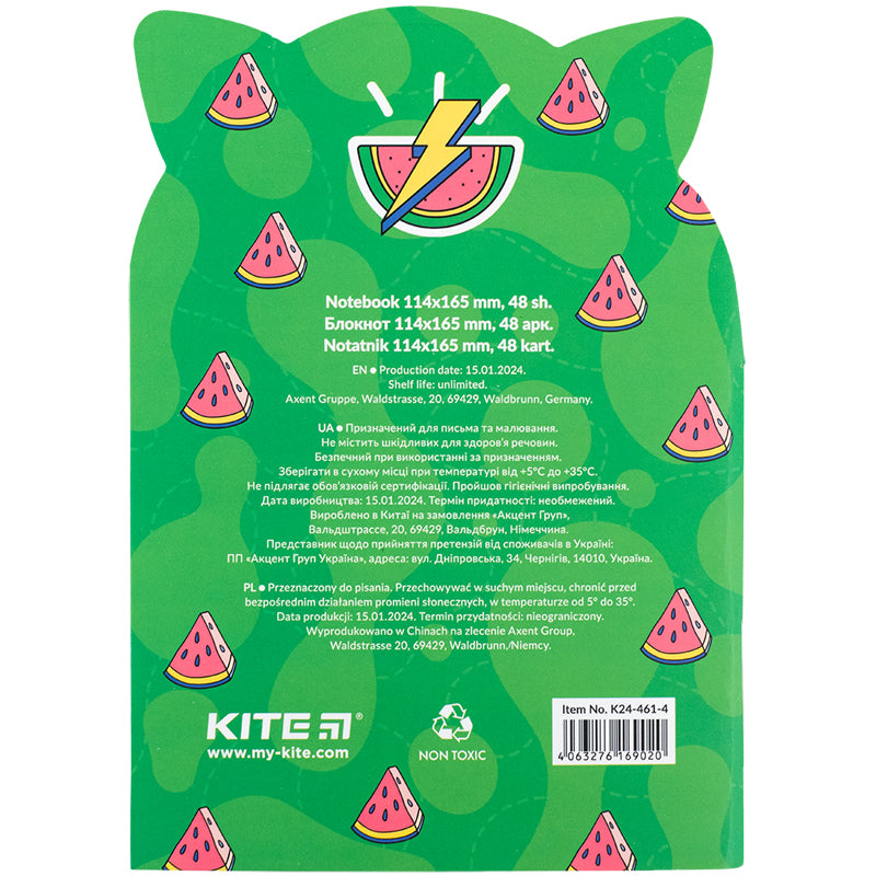 Блокнот Kite Tasty racoon K24-461-4, 48 аркушів, клітинка. Фото 4